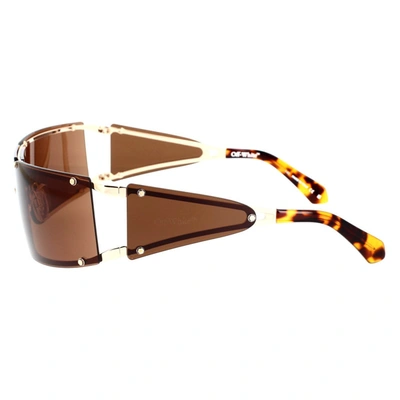 Shop Off-white Sunglasses In Gold