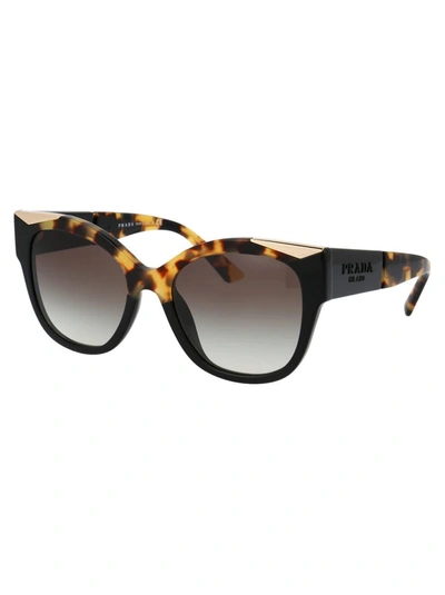 Shop Prada Sunglasses In 01m0a7 Black/medium Havana