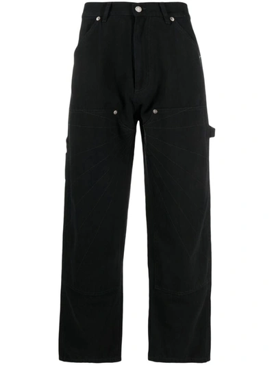 Shop Rassvet Cotton Trousers In Black