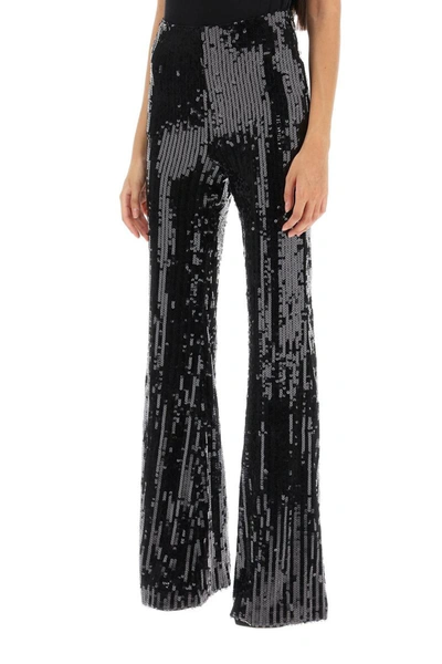 Shop Rotate Birger Christensen Rotate Sequined Flared Pants In Black