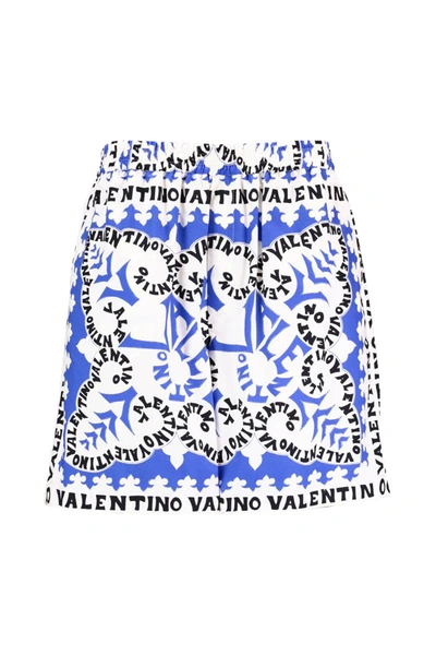 Shop Valentino Shorts In V.mini Bandana Blu