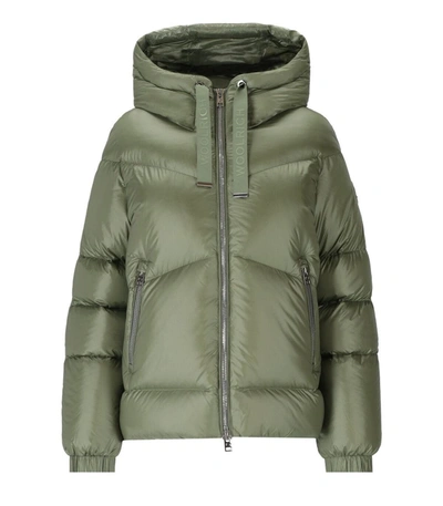 Shop Woolrich Aliquippa Green Short Hooded Down Jacket