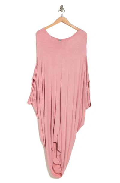 Go Couture Batwing Sleeve Caftan Dress In Mauve