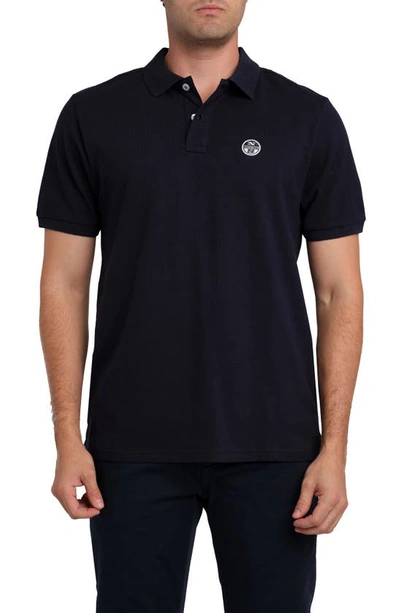 Shop North Sails Cotton Logo Patch Polo In Navy