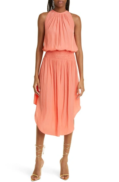 Shop Ramy Brook Audrey Blouson Dress In Guava