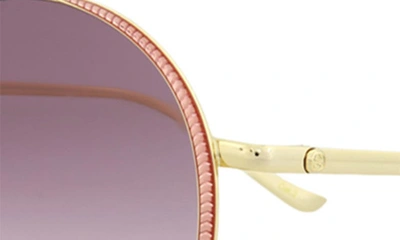 Gucci 56mm Round Sunglasses In Metallic Gold Multi