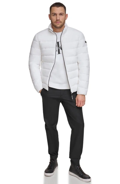 Calvin Klein Men's Stretch Puffer Jacket In White