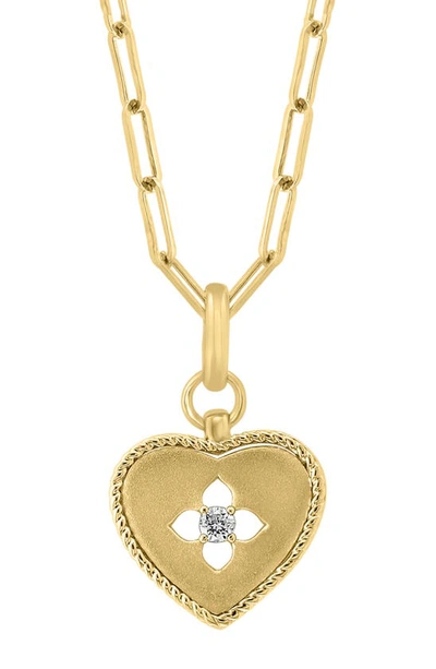 Shop Effy 14k Yellow Gold Diamond Heart Pendant Necklace
