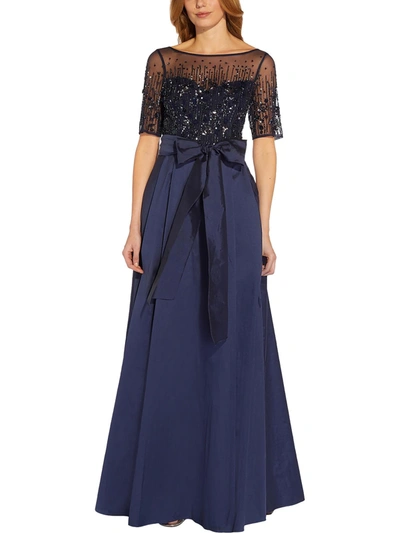 Shop Adrianna Papell Womens Embellished Belt Maxi Dress In Blue