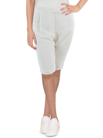 Anne Klein Womens Fitted Knee Bermuda Shorts In White ModeSens