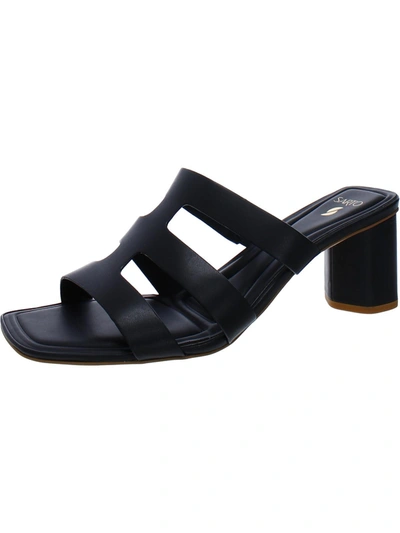 Shop Sarto Franco Sarto Womens Leather Caged Slide Sandals In Black
