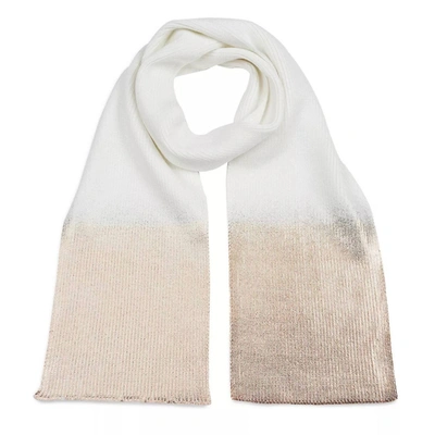 Shop Jocelyn Women Ombre Metallic Knit Scarf In Ivory Gold In Beige