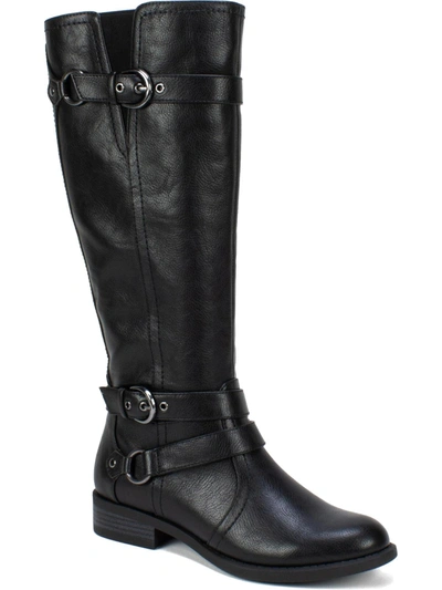 Shop White Mountain Loyal Womens Faux Leather Knee-high Riding Boots In Black