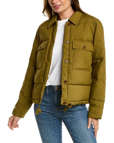 Shop Alex Mill Quilted Cropped Jacket In Green
