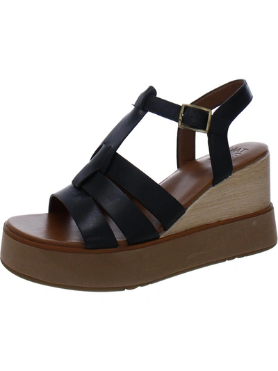 Shop Naturalizer Barrett Womens Leather Wedge Platform Sandals In Black