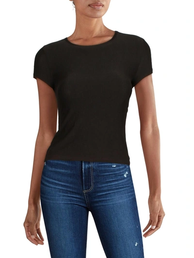 Shop Planet Gold Juniors Womens Crewneck Short Sleeve T-shirt In Black