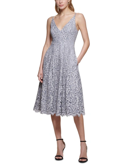 Shop Eliza J Womens Causal Floral Sheath Dress In Silver