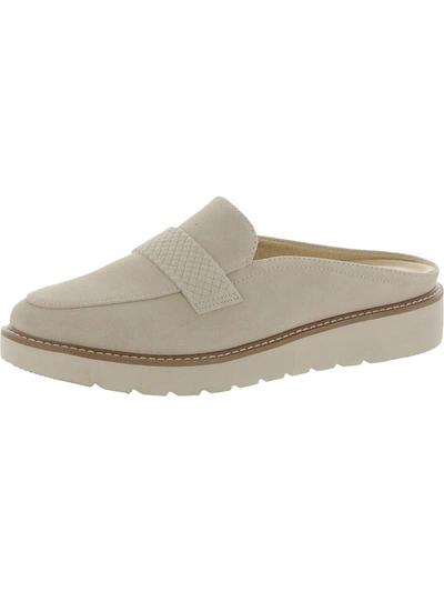 Naturalizer Adiline Womens Suede Slip-on Mules In White