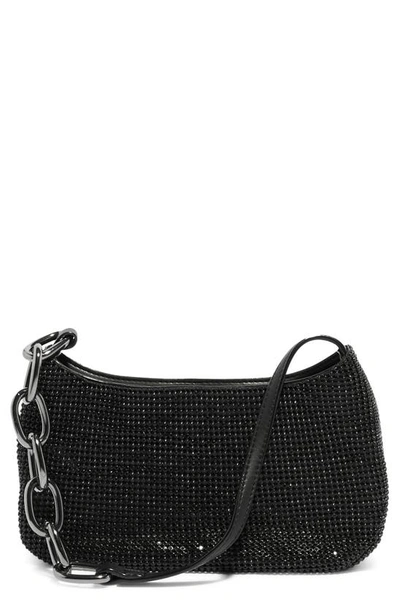 Shop House Of Want Newbie Baguette Shoulder Bag In Black Diamante