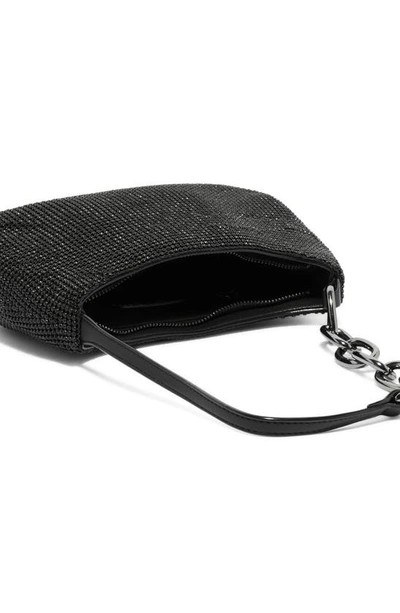 Shop House Of Want Newbie Baguette Shoulder Bag In Black Diamante