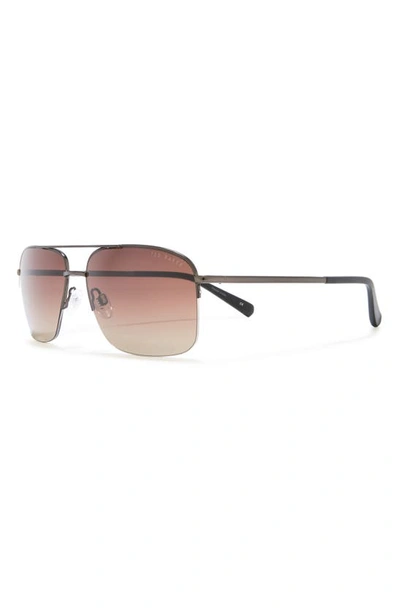 Shop Ted Baker 58mm Navigator Sunglasses In Gunmetal