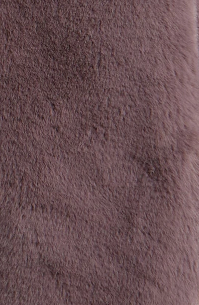 Shop Save The Duck Kids' Flora Reversible Hooded Faux Fur Coat In Ash Violet