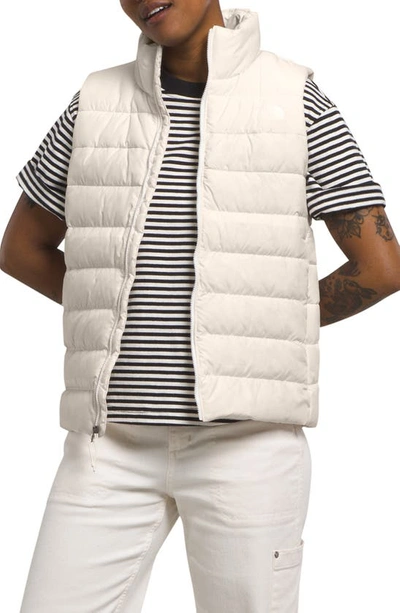 Shop The North Face Aconagua 3 Puffer Vest In Gardenia White
