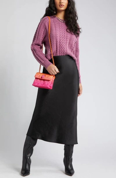 Open Edit Mix Stitch Boxy Sweater In Purple Syrup