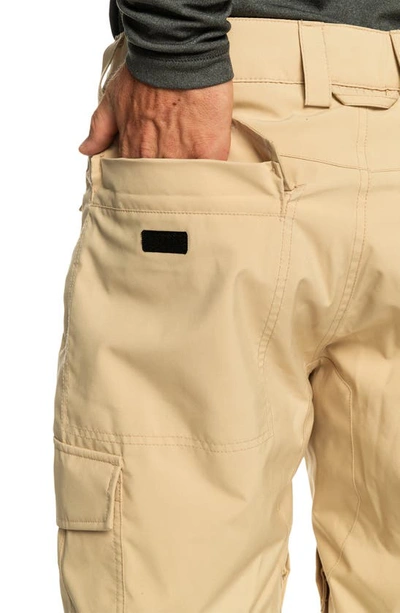 Shop Quiksilver Porter Ski Pants In Pale Khaki