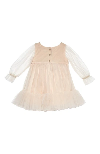 Shop Tutu Du Monde Neva Imitation Pearl Detail Long Sleeve Tulle Party Dress In Linen