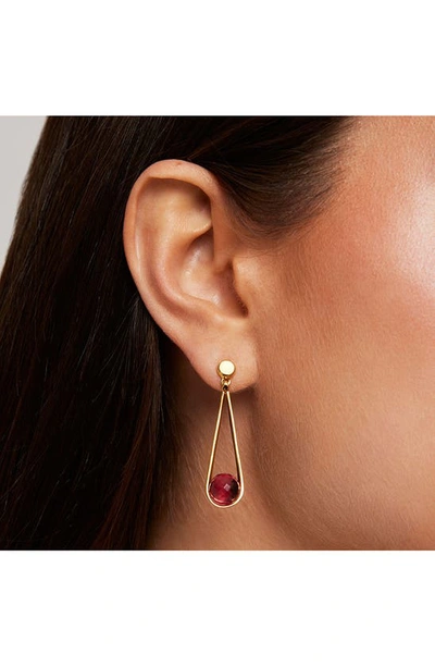 Shop Dean Davidson Mini Ipanema Drop Earrings In Vivid Pink/ Gold