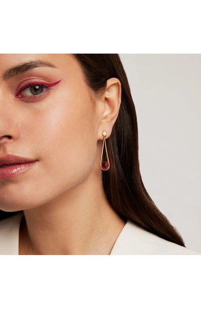 Shop Dean Davidson Mini Ipanema Drop Earrings In Vivid Pink/ Gold