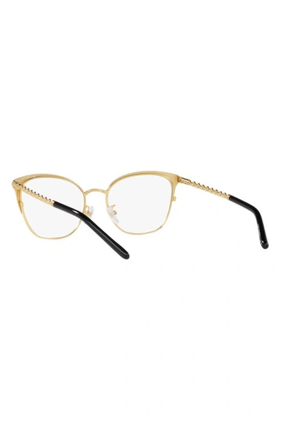 Shop Tory Burch 53mm Square Optical Glasses In Shiny Gold