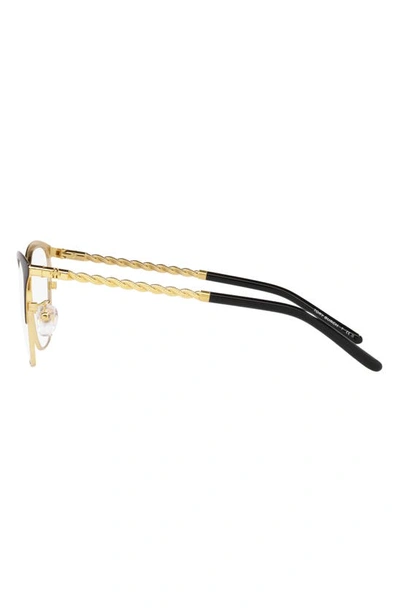 Shop Tory Burch 53mm Square Optical Glasses In Shiny Gold