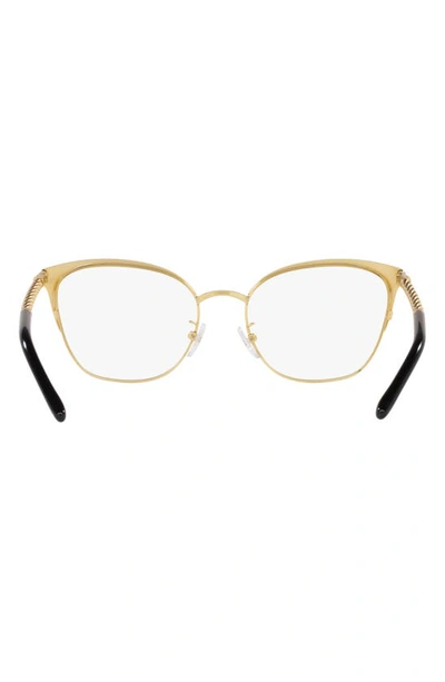 Shop Tory Burch 53mm Square Optical Glasses In Shiny Gold