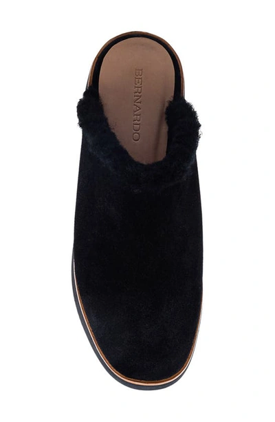 Shop Bernardo Footwear Phoebe Genuine Shearling Platform Clog In Black