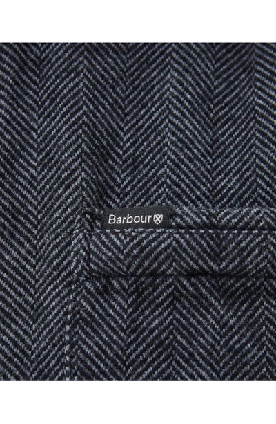 Shop Barbour Robertson Herringbone Button-down Shirt In Grey Marl