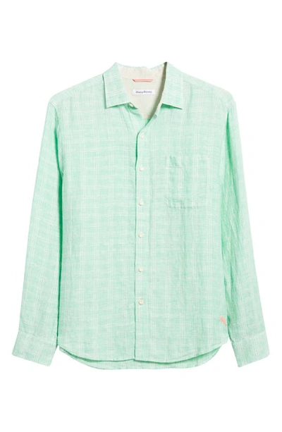 Shop Tommy Bahama Ventana Plaid Linen Button-up Shirt In Spring Bouquet
