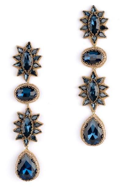 Shop Deepa Gurnani Ariella Drop Earrings In Sapphire