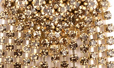 Deepa Gurnani Niomi Crystal Fringe Drop Earrings In Gold
