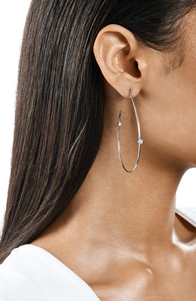 Shop Lana Solo Diamond Teardrop Hoop Earrings In White Gold