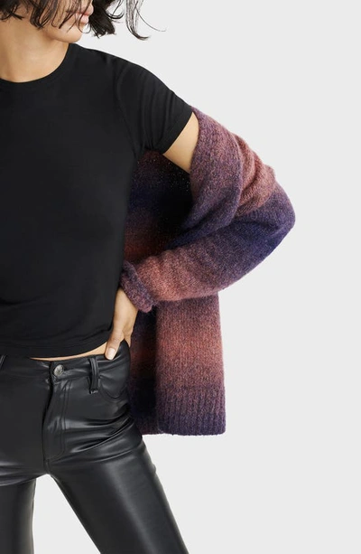 Rag & Bone Casey Coated Cropped High-rise Flared Jeans In Black