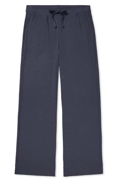 Shop True & Co. Drawstring Ribbed Pajama Pants In Nightfall