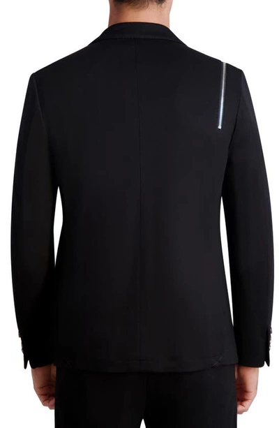 Shop Karl Lagerfeld Zip Detail Sport Coat In Black
