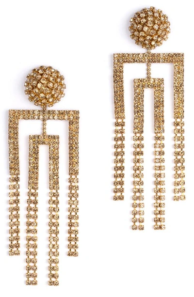 Shop Deepa Gurnani Arita Crystal Drop Earrings In Gold