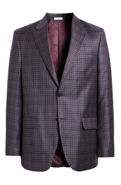 Shop Peter Millar Tailored Fit Plaid Wool Sport Coat In Dark Red