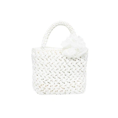Shop Carmen Sol Amalfi Raffia Small Bag In White