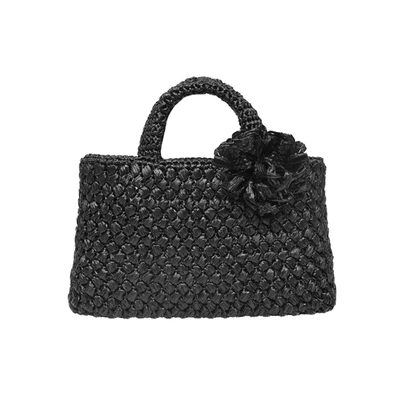 Shop Carmen Sol Positano Raffia Small Bag In Black