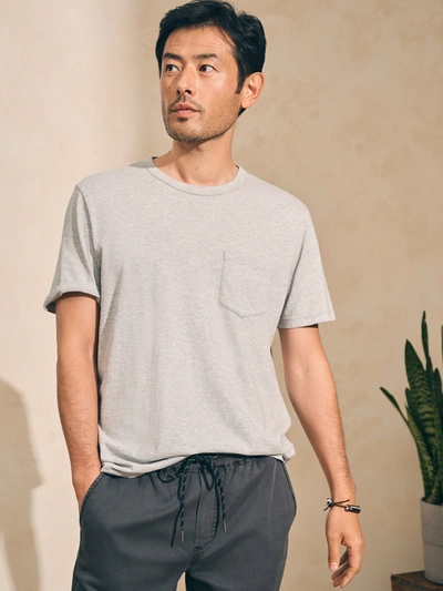 Shop Faherty Sunwashed Pocket T-shirt (tall) In Heather Grey