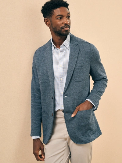 Faherty Inlet Knit Blazer (tall) In Deep Navy Melange